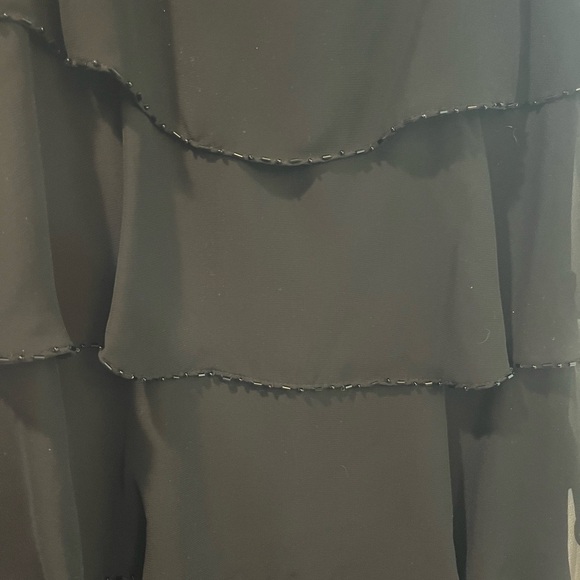 Patra Black Tiered Beaded Mini Dress Flapper Size 6 - Picture 2 of 6